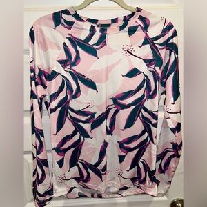 Huk Fishing Pink Floral Long Sleeve Women's Top Size M